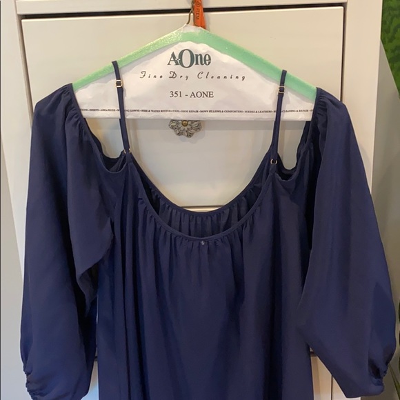 Lilly Navy Silk Dress - Picture 3 of 4